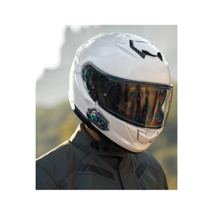 Y12  Motor Kask Kulaklık Rgb Modlu Radyolu Motosiklet Kulaklık 5.3 Bluetooth Intercom