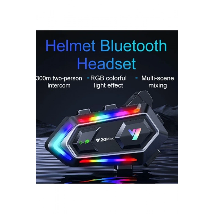 Y20 Max Motosiklet Bluetooth 5.3 Kask Intercom 2 Kişi 300 Metre Eşleşme Özellikli