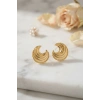 316L Çelik Gold Renk Ay Model Kadın Küpe