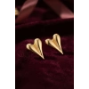 316L Çelik Gold Renk Kalp Model Küpe