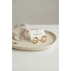 316L Çelik Gold Renk Vintage Kıvrımlı Halka Model Küpe