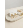 316L Çelik Gold Renk Vintage Trapez Model Küpe