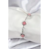 316L Çelik Gümüş Renk Pembe Baby Boy Yonca Kadın Bileklik