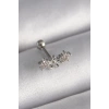 316L Çelik Gümüş Renk Zirkon Taşlı Çiçek Tragus Piercing