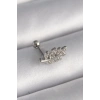 316L Çelik Gümüş Renk Zirkon Taşlı Dal Tragus Piercing