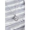 316L Çelik Zincir Gümüş Renk Zirkon Taşlı Kalp Model Kadın Kolye