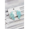 Buz Mavisi Renk Kristal Taşlı Kanat Küpe