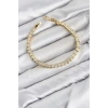 CM Şerit Model Zirkon Taşlı VIP Seri Gold Renk Pirinç Kadın Bileklik