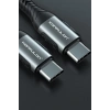 Konfulon DC43 Type-C to Type-C 1M Örgü 60W Hızlı Şarj Kablo - Yeşil