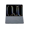 Newface Apple T5510D iPad Pro 13 (2024) Kılıf Palermo Ledli Klavyeli Standlı Tablet Kılıfı - Siyah
