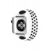 Newface Apple Watch 38mm Ayarlı Delikli Silikon Kordon - Beyaz-siyah