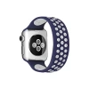 Newface Apple Watch 38mm Ayarlı Delikli Silikon Kordon - Lacivert-beyaz