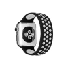 Newface Apple Watch 38mm Ayarlı Delikli Silikon Kordon - Siyah-beyaz