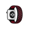 Newface Apple Watch 38mm Ayarlı Delikli Silikon Kordon - Siyah-kırmızı