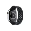 Newface Apple Watch 38mm Ayarlı Delikli Silikon Kordon - Siyah-siyah