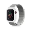 Newface Apple Watch 38mm Hasırlı Cırtcırtlı Kasalı Kordon - Beyaz