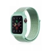 Newface Apple Watch 38mm Hasırlı Cırtcırtlı Kasalı Kordon - Turkuaz