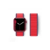 Newface Apple Watch 38mm Hasırlı Cırtcırtlı Kordon - Lacivert-kırmızı