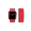 Newface Apple Watch 38mm Hasırlı Cırtcırtlı Kordon - Lacivert-kırmızı