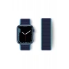 Newface Apple Watch 38mm Hasırlı Cırtcırtlı Kordon - Mavi-lacivert