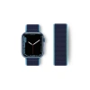 Newface Apple Watch 38mm Hasırlı Cırtcırtlı Kordon - Mavi-lacivert