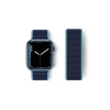 Newface Apple Watch 38mm Hasırlı Cırtcırtlı Kordon - Mavi-lacivert