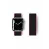 Newface Apple Watch 38mm Hasırlı Cırtcırtlı Kordon - Pembe-siyah