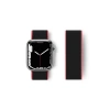 Newface Apple Watch 38mm Hasırlı Cırtcırtlı Kordon - Pembe-siyah