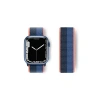 Newface Apple Watch 38mm Hasırlı Cırtcırtlı Kordon - Siyah-mavi
