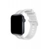 Newface Apple Watch 38mm Kr408 Çizgili Silikon Kordon - Beyaz