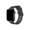 Newface Apple Watch 38mm Kr408 Çizgili Silikon Kordon - Koyu Gri
