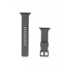 Newface Apple Watch 38mm Kr408 Çizgili Silikon Kordon - Koyu Gri