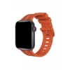 Newface Apple Watch 38mm Kr408 Çizgili Silikon Kordon - Turuncu