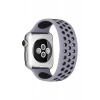 Newface Apple Watch 42mm Ayarlı Delikli Silikon Kordon - Gri-siyah
