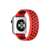 Newface Apple Watch 42mm Ayarlı Delikli Silikon Kordon - Kırmızı-siyah