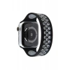 Newface Apple Watch 42mm Ayarlı Delikli Silikon Kordon - Siyah-gri