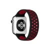 Newface Apple Watch 42mm Ayarlı Delikli Silikon Kordon - Siyah-kırmızı
