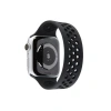 Newface Apple Watch 42mm Ayarlı Delikli Silikon Kordon - Siyah-siyah