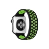 Newface Apple Watch 42mm Ayarlı Delikli Silikon Kordon - Siyah-yeşil