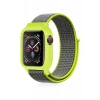 Newface Apple Watch 42mm Hasırlı Cırtcırtlı Kasalı Kordon - Yeşil