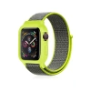 Newface Apple Watch 42mm Hasırlı Cırtcırtlı Kasalı Kordon - Yeşil