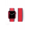 Newface Apple Watch 42mm Hasırlı Cırtcırtlı Kordon - Kırmızı