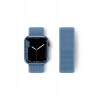 Newface Apple Watch 42mm Hasırlı Cırtcırtlı Kordon - Mavi