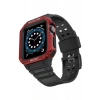 Newface Apple Watch 42mm Kr401 Silikon Kordon - Siyah-kırmızı