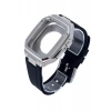 Newface Apple Watch 44mm Kr402 Metal Kasa Silikon Kordon - Gümüş