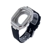 Newface Apple Watch 44mm Kr402 Metal Kasa Silikon Kordon - Gümüş