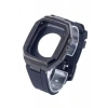 Newface Apple Watch 44mm Kr402 Metal Kasa Silikon Kordon - Siyah