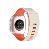 Newface Apple Watch Ultra 49mm Wowen Kordon - Beyaz-Turuncu