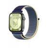 Newface Huawei Fit 4 Hasırlı Cırtcırtlı Kordon - Sarı-Lacivert