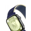 Newface Huawei Fit 4 Hasırlı Cırtcırtlı Kordon - Sarı-Lacivert